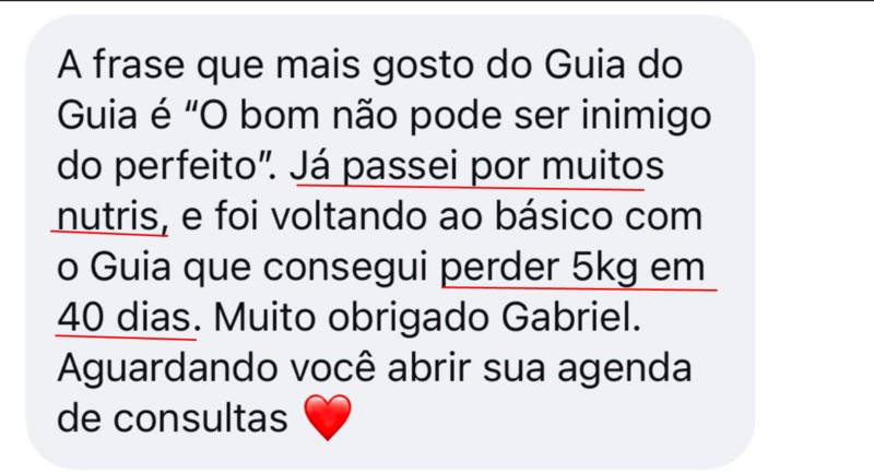 Perdeu 5kg em 40 dias.